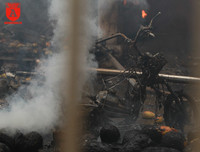 Cận cảnh hiện trường vụ cháy chợ Quang, xã Thanh Liệt, huyện Thanh Trì