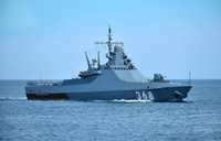 [ẢNH] Nga bất ngờ điều chiến hạm tàng hình 1.000 tấn tối tân nhất tới Syria