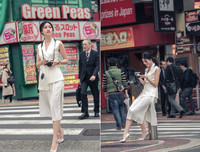 Á hậu Thanh Tú khoe chân dài giữa giao lộ đông đúc bậc nhất thế giới