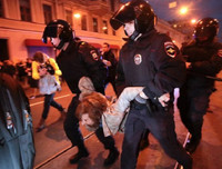 Biểu tình chống chính phủ Nga đúng ngày sinh nhật của Tổng thống Putin