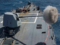 [ẢNH] Hải pháo cực mạnh trên tàu tuần dương Mỹ đang hiện diện trên Biển Đông