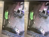 [ẢNH] Chiếc xe máy SH bị dập vỡ sau màn phá hoại của thanh niên càn quấy