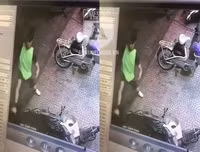 [ẢNH] Chiếc xe máy SH bị dập vỡ sau màn phá hoại của thanh niên càn quấy