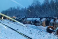 [ẢNH] Đoàn tàu chở vũ khí Nga bị tập kích trong tình hình nóng?