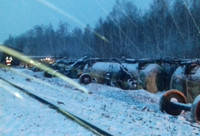 [ẢNH] Đoàn tàu chở vũ khí Nga bị tập kích trong tình hình nóng?