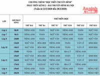 [ẢNH] Chi tiết lịch học qua truyền hình và các bài giảng lớp 4 đến lớp 12 tại Hà Nội từ 23 đến 28-3