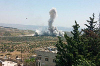 [ẢNH] Chiến đấu cơ Nga bất ngờ ném bom dữ dội phiến quân sát biên giới Thổ Nhĩ Kỳ