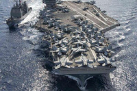 [ẢNH] Siêu tàu sân bay Mỹ bất ngờ xuất hiện tại biển Đông