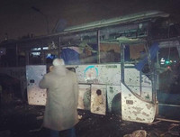 [Ảnh] Cận cảnh hiện trường vụ xe chở du khách Việt bị đánh bom ở Ai Cập