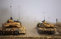 [ẢNH] Syria pháo kích bắn tan xác xe tăng Thổ Nhĩ Kỳ ngay khi chưa kịp tham chiến