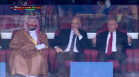 [ẢNH] Biểu cảm kỳ lạ của ông Putin và Thái tử Saudi Arabia khi xem trận khai mạc World Cup