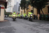 Toàn cảnh lễ ra quân của CATP Hà Nội bảo vệ Hội nghị thượng đỉnh Mỹ - Triều Tiên lần 2