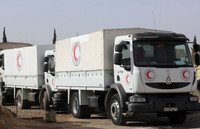 13 xe cứu trợ nhân đạo đã vào được vùng đông Ghouta, Syria