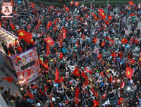 Biển người chào đón những người hùng U23 Việt Nam ở Hà Nội