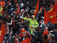 Biển người chào đón những người hùng U23 Việt Nam ở Hà Nội