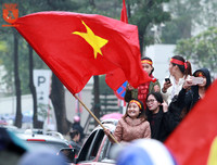 Biển người chào đón những người hùng U23 Việt Nam ở Hà Nội