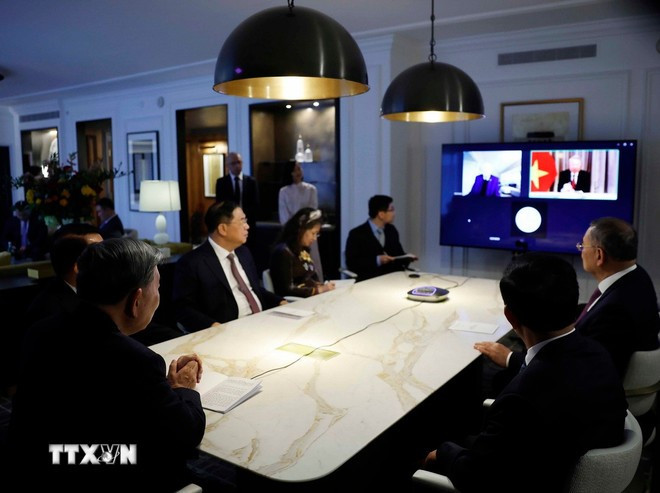 Tổng Bí thư Tô Lâm điện đàm với Cựu Thượng Nghị sỹ Patrick Leahy. (Ảnh: Thống Nhất/TTXVN)