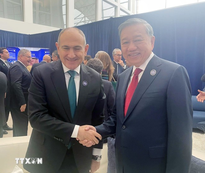 Tổng Bí thư Tô Lâm gặp lãnh đạo các nước nhân dịp tham dự cuộc họp khai mạc Hội đồng Hòa bình về Gaza