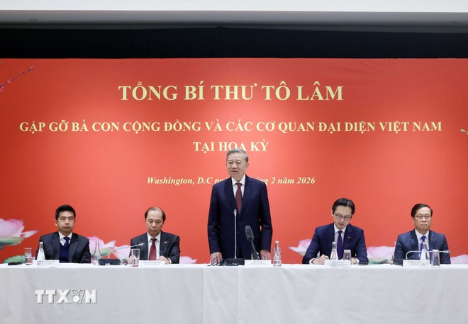 Tổng Bí thư Tô Lâm phát biểu tại buổi gặp gỡ