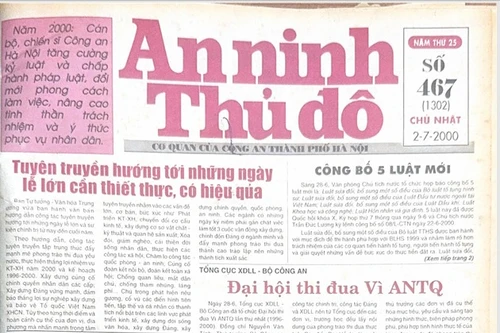 Báo An ninh Thủ đô số 01302, ngày 2/7/2000