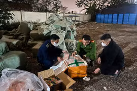 "Bắt sống' chiếc xe tải chứa hơn 10 tấn thực phẩm đông lạnh không rõ nguồn gốc