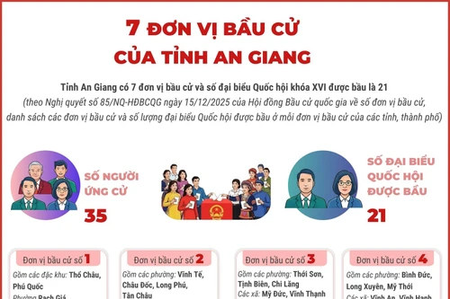 7 đơn vị bầu cử của tỉnh An Giang