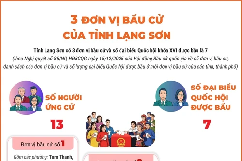 3 đơn vị bầu cử của tỉnh Lạng Sơn
