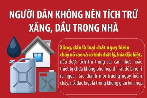 Người dân không nên tích trữ xăng, dầu trong nhà
