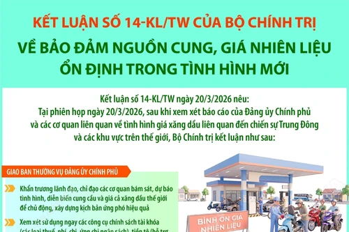 Những nội dung quan trọng trong Kết luận số 14-KL/TW của Bộ Chính trị về bảo đảm nguồn cung, giá nhiên liệu ổn định trong tình hình mới
