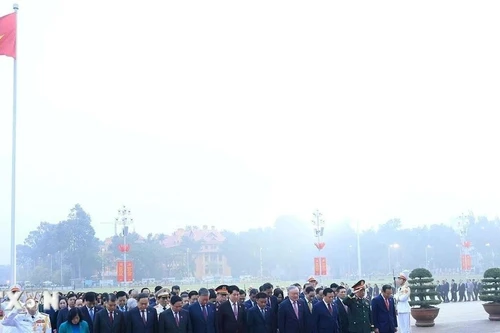 Các đại biểu dự Đại hội XIV của Đảng viếng Chủ tịch Hồ Chí Minh