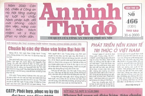 Báo An ninh Thủ đô số 01301, ngày 30/6/2000