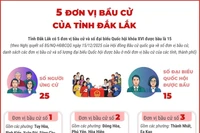 5 đơn vị bầu cử của tỉnh Đắk Lắk