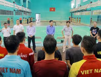 Trưởng đoàn Việt Nam thị sát 