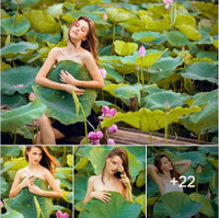 [Ảnh] Dân mạng mê mẩn với bộ ảnh của cô gái Tây chụp bên đầm sen