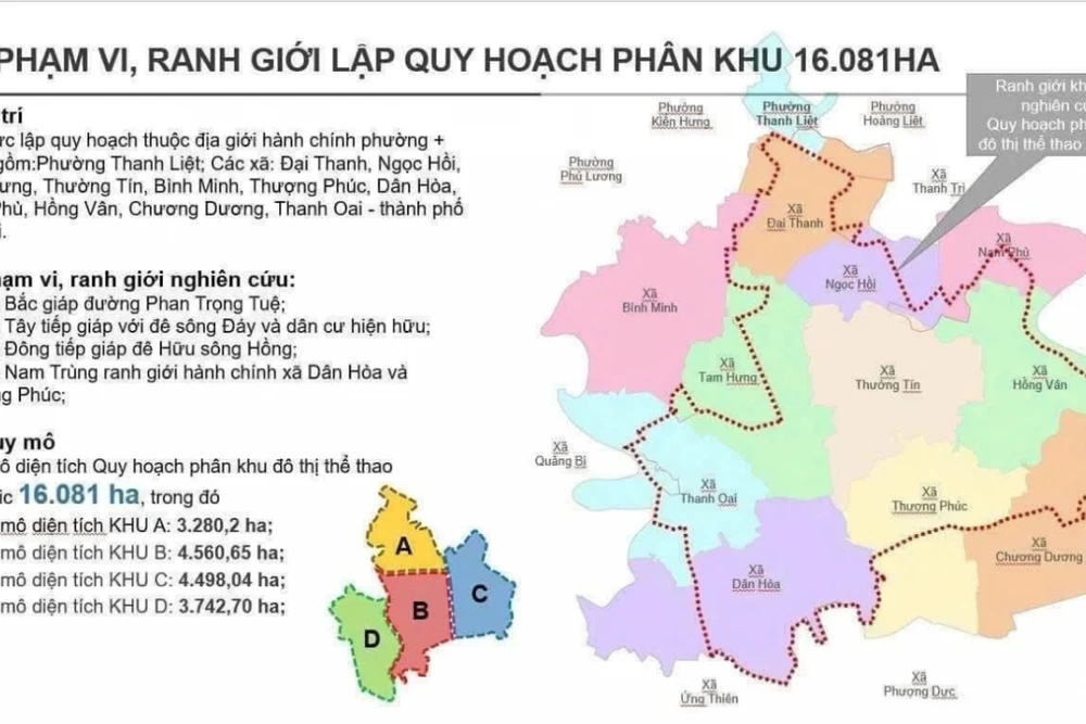 Hà Nội đề xuất phê duyệt Quy hoạch phân khu đô thị thể thao Olympic 16.000 ha