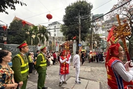 Đảo đảm an ninh trật tự lễ hội truyền thống làng Triều Khúc