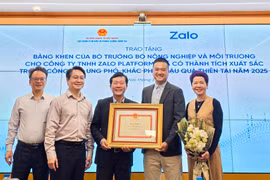 Zalo nhận Bằng khen vì đóng góp phòng chống thiên tai