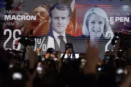 Ông Emmanuel Macron và bà Le Pen tái đua tranh chức Tổng thống Pháp 