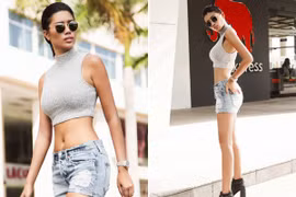 Trang "lạ" xuống phố khoe vòng eo con kiến