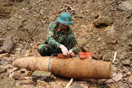Đào móng nhà phát hiện quả bom nặng 115 kg 