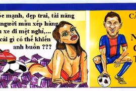 Ảnh biếm họa: Ronaldo buồn là vì... Messi?