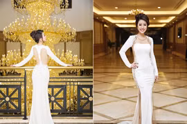 MC Kim Trang lưng trần gợi cảm dự sự kiện