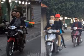Nườm nượp người 'quên' mũ bảo hiểm, đầu trần phơi phới du Xuân