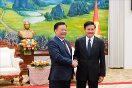Tổng Bí thư, Chủ tịch nước Lào Thongloun Sisoulith tiếp Đoàn đại biểu cấp cao thành phố Hà Nội