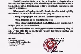 Thu hồi văn bản cấm người dân đi khỏi nơi cư trú khi chưa tiêm vaccine mũi 4