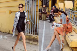 Hoàng Thuỳ phối đồ sành điệu sải bước trên phố Hà Nội