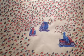 Vẽ cuộc sống trên giấy dó