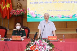 Tổng Bí thư Nguyễn Phú Trọng phát biểu tại hội nghị tiếp xúc cử tri