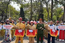 Cụm liên kết an toàn phòng cháy Khu Công nghiệp Thăng Long thi tìm kiếm cứu nạn