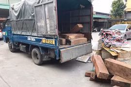 Hà Nội: Nữ tài xế lái xe tải chở đầy gỗ hương không giấy tờ hợp pháp